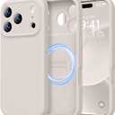 LOVE 3000 Designed for iPhone 17 Pro Max Case, Premium Silicone [Compatible with Magsafe][Soft Anti-Scratch Microfiber Lining] Shockproof Protective Phone Case for Men Women 6.9", Stone