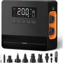 Portable Air Compressor, Air Pump for Car Tires Tire Pump for Bikes (up to 150 PSI), Electric Portable Tire Inflator Portable 12V DC Car Connector Air Compressor for Car, Motorbike, Black