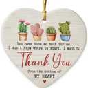 3 x Thank You Heart Shaped Ornaments 2026 - Retirement Gifts for Men Women Friends, Coworkers, Ceramic Ornament for Christmas Decorations, Boss Gifts, Thoughtful Gift for Teacher Appreciation