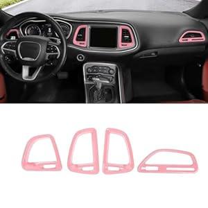 Air Conditioning Outlet Vent Trim, Center Console Dash AC Vent Cover Ring Compatible with Dodge Challenger Accessories 2015-2024, Blue