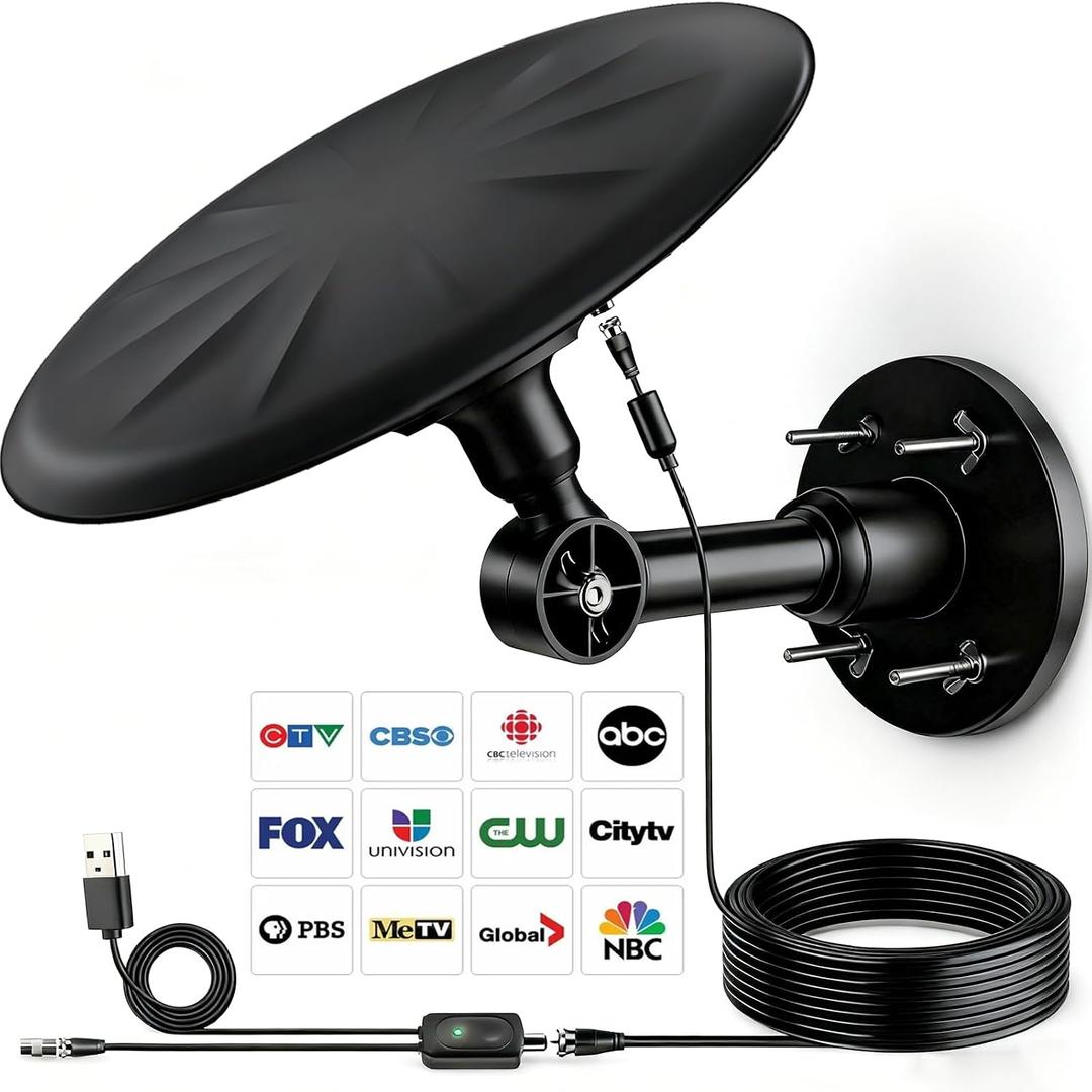 Omni Directional TV Antenna Outdoor, Outdoor Antenna for Smart TV, 720 Long Range Reception Digital HD Signal, with Super Signal Booster, for Attic/Camping/RV/Boat, 2026 Latest