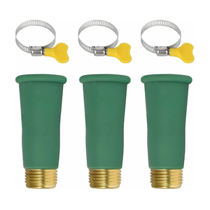 IMPRESA Silicone Hose Adapter - Green, 3/4-Inch, Pack of 3 - Water Hose to Sink Faucet Adapter - Universal Faucet Connector with Clamp - Slip-On Connector