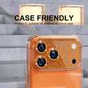 Choiche Compatible for iPhone 17 Pro Max Camera Lens Protector, Bling Camera Cover with 9H Tempered Glass Lens Screen Protector Metal Ring Decoration Accessories 6.9-inch (Glitter-Orange)