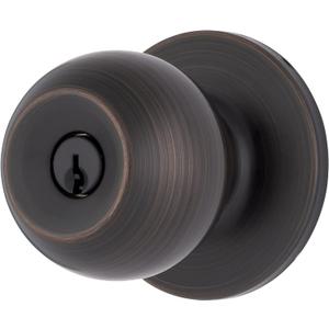 BRINKS Transitional Keyed Entry Door Knob - Tuscan Bronze Exterior Door Lock Set, Seamlessly Blends with Interior Dcor, 1 Pack