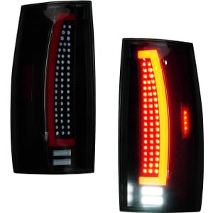 ILONPA (2 Pack) LED Tail Light Assembly fit for 2007-2014 Chevy Suburban 1500 2500, 2007-2014 Chevy Tahoe [only Incandescent Models], Taillight Assembly w/o Blind Spot, Black Housing Clear Lens