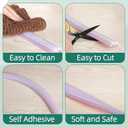 39 Inch Flexible Shower Threshold Water Dam, Self-Adhesive Collapsible Waterproof Seal Strip, Shower Pan Water Stopper Barrier, Shower Base Water Guard for Bathroom Tile, Bathtub and Wet Floor