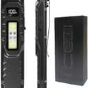 Tactical Flashlight, High Lumens EDC Flashlight with Digital Display, USB-C Rechargeable Flat Flashlight, Dual Switches & Side Light Small Pocket Flashlight for Camping,Hiking,Emergency