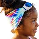 Splash Place SWIM GOGGLES with Fabric Strap - Adult & Kids Swim Goggles - Around The World Theme (Tie Dye)