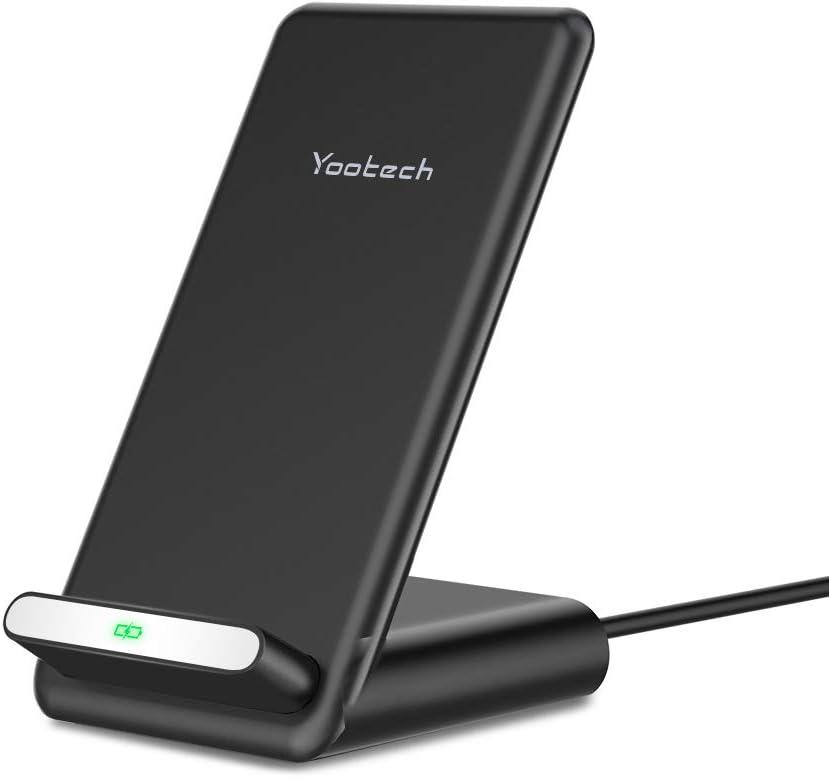 Yootech Fast Wireless Charger,10W Max Wireless Charging Stand,Compatible with iPhone 13/13 Pro/13 Mini/13 Pro Max/SE 2022/12/SE 2020/11/XR/XS/X/8,Galaxy S22/S22 Ultra/S21/S20/S10(No AC Adapter)