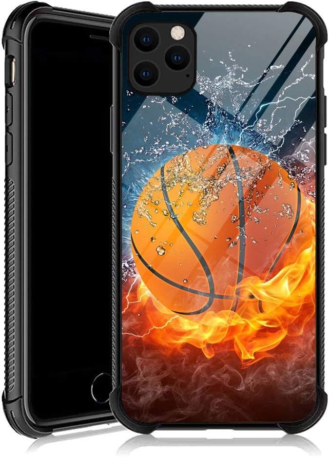 DJSOK Compatible with iPhone 12/12P CaseDesign Pattern Back Bumper Anti Scratch Reinforced Corners Soft TPU Caver,Cases for Men Women-Basketball Legend YKL0A024