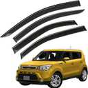 Window Visor Wind Deflector, 4PCS Tape-On Rain Guards for 2014 2015 2016 2017 2018 2019 Kia Soul, Outside Mount Sun Shade Side Window Vent Visors, Black