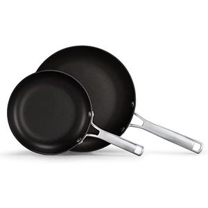 Calphalon Nonstick Frying Pan Set with Stay-Cool Handles, 8- and 10-Inch, Grey Calphalon Nonstick Frying Pan Set with Stay-Cool Handles, 8- and 10-Inch, Grey