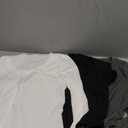 Girl's 3 Pack Long Sleeve T Shirt Square Neck Slim Fit Basic Tee Tops Soft Fall Tops (Black Grey White)