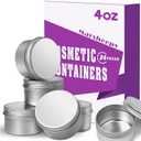 24 Pack 4 oz Aluminum Balm Tins For Pill Storage, Jar Containers with Screw Thread Lid for Lip Balm, Cosmetic, Salve, Aluminum Tin Cans Containers for Candle Making