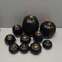 Winlyn 12 Pcs Small Assorted Faux Velvet Pumpkins Decorative Fabric in White Black Gray Taupe Foam Pumpkins 3" for Farmhouse Fall Wedding Thanksgiving Halloween Table Centerpiece Mantel Dcor