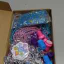 Faccito 134 Pieces Princess Party Favors Winter Birthday Party Supplies Snowflake Jewelry Gifts Set for Kids Include Diamond Necklaces Bracelets Rings Earrings Stickers Crown Wand Stampers Bags