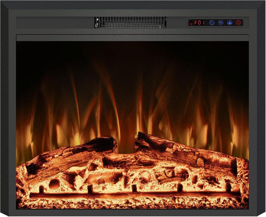 30" Width Electric Fireplace Inserts with Adjustable Flame Colors, Fireplace Heater with Touch Screen & Remote Control, Recessed in Wall, 750/1500W, Timer