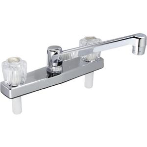 EZ-FLO Non-Metallic Kitchen Sink Faucet with 2 Handles, Chrome, 10122