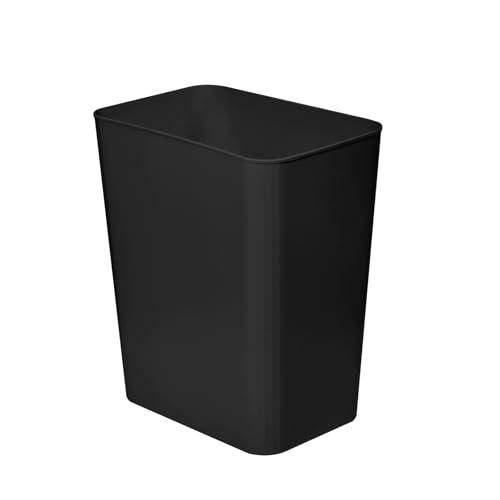 Trash Can - Plastic Waste basketbin - 3.5 Gallon- for Office,Home,Bathroom,Kitchen,Dormitory - Black