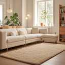 Ophanie Beige Rugs for Living Room Bedroom, 5x8 Fluffy Fuzzy Furry Carpet, Plush Soft Shaggy Bedside Indoor Floor Area Rug for Kids Girls Boys Baby Teen Dorm Nursery Home Decor Aesthetic