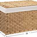 Large Wicker Storage Basket with Lid, 27.7 Gallon (105L), Natural