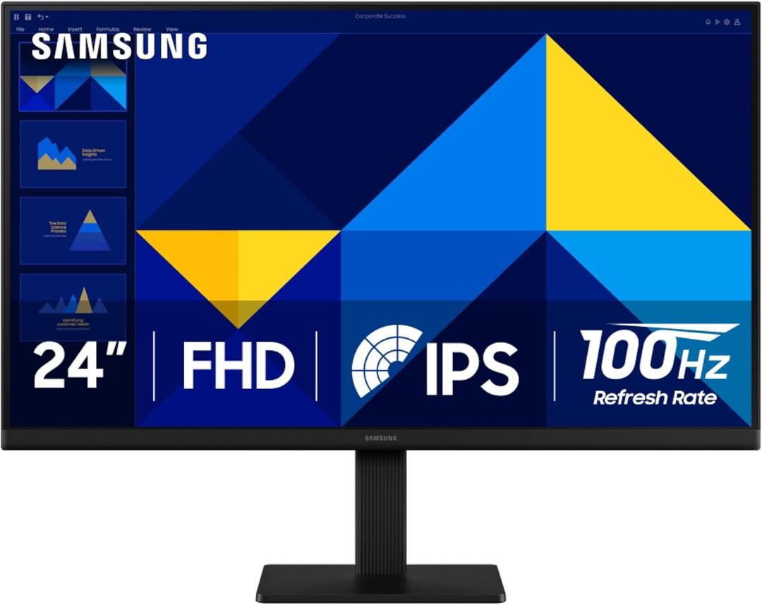 SAMSUNG 24" (S30GD) Essential Monitor with IPS Panel and Tilt Only Stand, 100Hz Refresh Rate, Ergonomic Design, Advanced Eye Care, Game Mode, LS24D304GANXZA