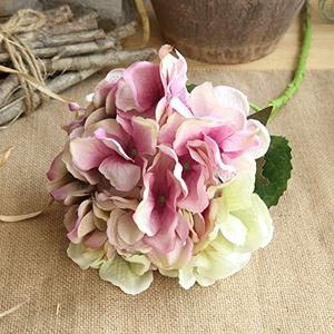 Sunnyskar Artificial Flower Hydrangea Simulation Silk Flower European-Style Wedding Home Decoration Wedding Holding Flowers Fake Flowers - (Color: Purple)