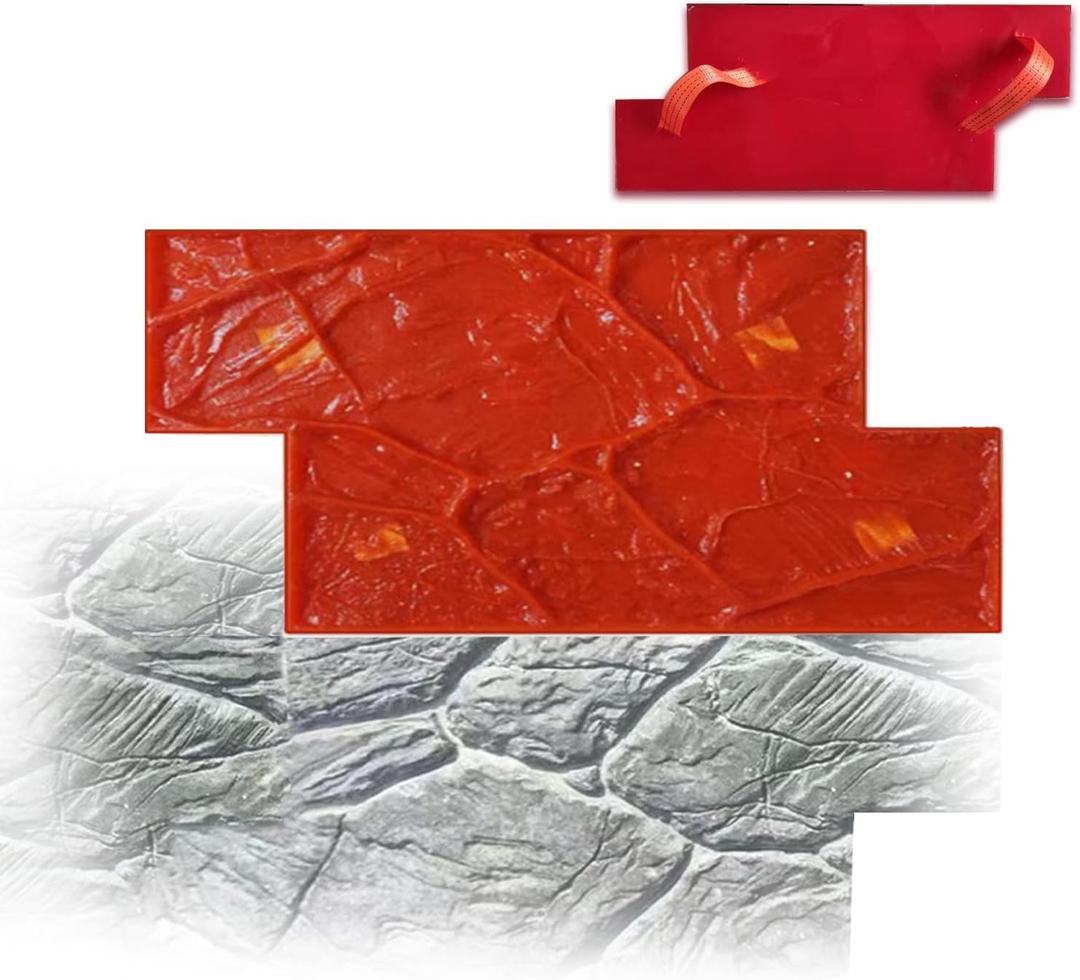Realistic Slate Texture Concrete Stamps Concrete Texture Mat Rocks Textures Concrete Seamless Stamp Mat Polyurethane Stamps Concrete Texture for Walls or Ground set Outdoor Landscaping Stone Forms