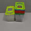 15 PCS Plastic Reptile Terrarium Carrier Cage, Portable Transparent Aquarium Box with Slotted Ventilation Holes for Turtle, Snake, Spider, Breeding, Hatching, Fish, 5 Colors Lid, 5 x 3.4 x 3.4 in