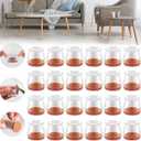 Upgraded Silicone Chair Leg Floor Protectors for Hardwood Floors, Furniture Sliders, Felt Bottom Furniture Pads, Round&Square Cap Covers to Scratch and Reduce Noise, Transparent, 24pcs (Universal Medium(Fit:1.18"-1.57"))
