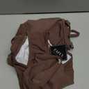 ZAFUL High Waisted Bikini Sets for Women Modest Swimsuits for Women Solid Two Piece Bathing Suits Tummy Control Ruched Tankini Vacation Outfits for Women (Coffee L)