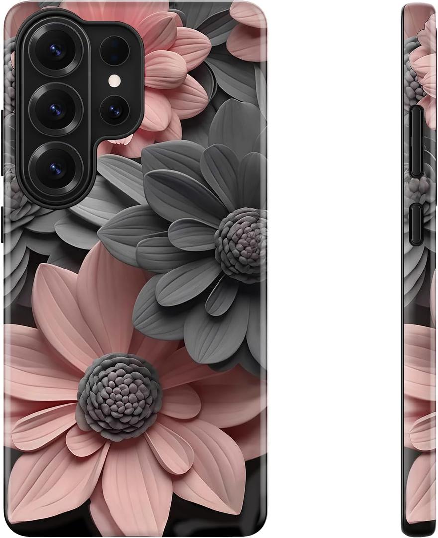 DEENAKIN for Samsung Galaxy S26 Ultra Case,Cute Floral,Wireless Charging | Compatible with Magsafe, Dual-Layer Hard Shell + Silicone, Shockproof Protective Phone Cover for Women Girls