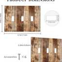 Decorative Light Switch Cover Plate Vintage Forest Sun on Brown Wood Board 3 Gang Wall Plate Switch Plate Covers Triple Toggle Jumbo Electrical Faceplate for Farmhouse Home Decor