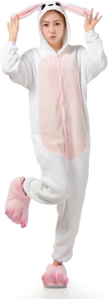 Ultra Soft Plush Pink Easter Bunny Costume Cosplay Sleepsuit (Small)
