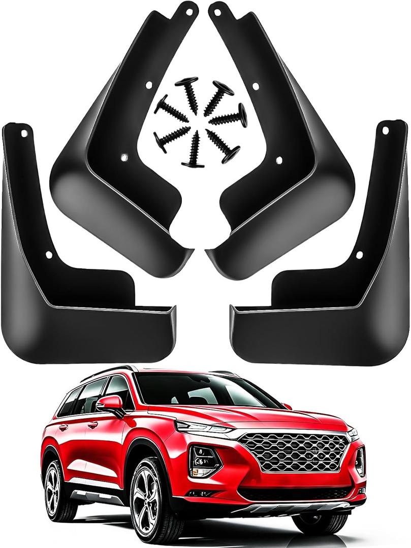 4PCS Mud Flaps for 2019-2023 Hyundai Santa Fe,Splash Guards Front and Rear Fender Protector Fit Santa Fe Accessories(Not Fit XL Models) Custom Fit Durable Fender Tire Cover