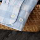 Dubinik 6 oz Flannel Shirt for Men Pure Cotton Soft Warm Long Sleeve Plaid Shirts Casual Button Down for Outdoor Wear (Blue, L)