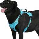 Bolux Tactical Dog Harness for Large Dogs,No Pull Adjustable Pet Dog HarnessReflective K9 Working Training Easy Control Pet Vest Military Service Dog Harnesses (OceanicBlue, X-Large (Pack of 1))