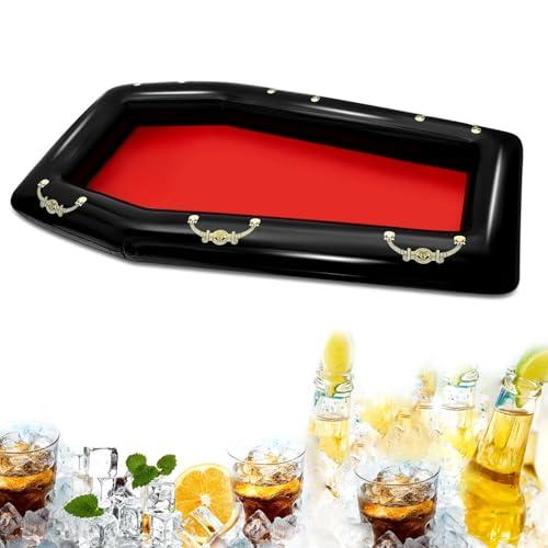 Belit Inflatable Coffin Cooler, 52 Inch Drink Containers for Halloween Party With Skeleton, Pool Party, Spooky Decor