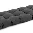 IASEAHK Outdoor Bench Cushion 48x18x5 Inch, Waterproof & Fade-Resistant Patio Furniture Cushions, Tufted Memory Foam Indoor/Outdoor Cushions for Couch Swing with Non-Slip Backing & Straps, Dark Grey