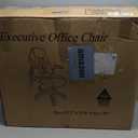 Office Desk Chair, Ergonomic Computer Chair with Padded Flip-Up Arms and Adjustable Lumbar Support, PU Leather Executive Chair with Tilt Lock and 360 Swivel Rolling Wheels for Work, Study (Black)