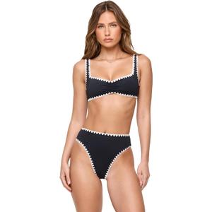 LSPACE Effie Bikini Top - Black-Cream (Medium)