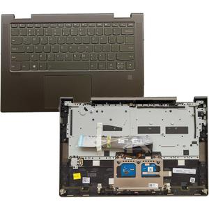 New Replacement for Lenovo Yoga 7-14ITL5 82BH 7 14ITL5 7-14 Laptop Upper Case Palmrest Backlit Keyboard Touchpad Assembly Part 5CB1A08879 AM1RW000110 (Dark Moss)