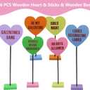 Galentines Day Decorations, 6PCS Galentines Day Decorations Wooden Heart Sign, Galentine's Day Wooden Table Signs for Tiered Tray, Table, Home, Mantel, Office, Be My Galentine, Valentines Day Decor