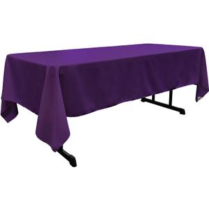 LA Linen Polyester Poplin Washable Rectangular Tablecloth, Stain and Wrinkle Resistant Table Cover 60x120, Fabric Table Cloth for Dinning, Kitchen, Party, Holiday 60 by 120-Inch, Purple LA Linen Polyester Poplin Washable Rectangular Tablecloth, Stain and Wrinkle Resistant Table Cover 60x120, Fabric Table Cloth for Dinning, Kitchen, Party, Holiday 60 by 120-Inch, Purple