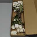 Floroom 5pcs Ivory Faux Silk Mums Artificial Flowers, Bulk Fake Small Mini Chrysanthemums with Stems for DIY White Wedding Centerpieces Floral Arrangements Vase Fillers Home Decorations