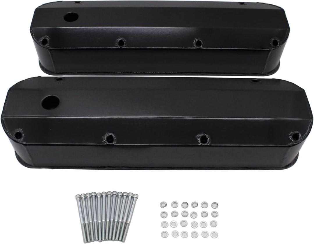 1 Pair Black Fabricated Aluminum Valve Cover Bolts with Hole for Ford 68-97 Big Block BB BBF 429 460