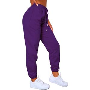 Waitfairy Sweatpants Women - Joggers for Women High Waist Baggy Sweat Pants for Womens Joggers Workout Gym Clothes for Woman (Purple, XS)
