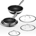 HexClad Hybrid Nonstick 7-Piece Cookware Set With Lids & Wok