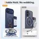 for iPhone Air Case: with 360 Spin Magnetic Stand, Camera Control Button, Fit for MagSafe, Military Drop Protection, Protective Slim Phone Cover for 17Air with Ring Kickstand, 6.5", Blue