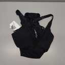 Women's Strappy Cutout One Piece Swimsuit Mesh Monokini Bathing Suit (Black, M)
